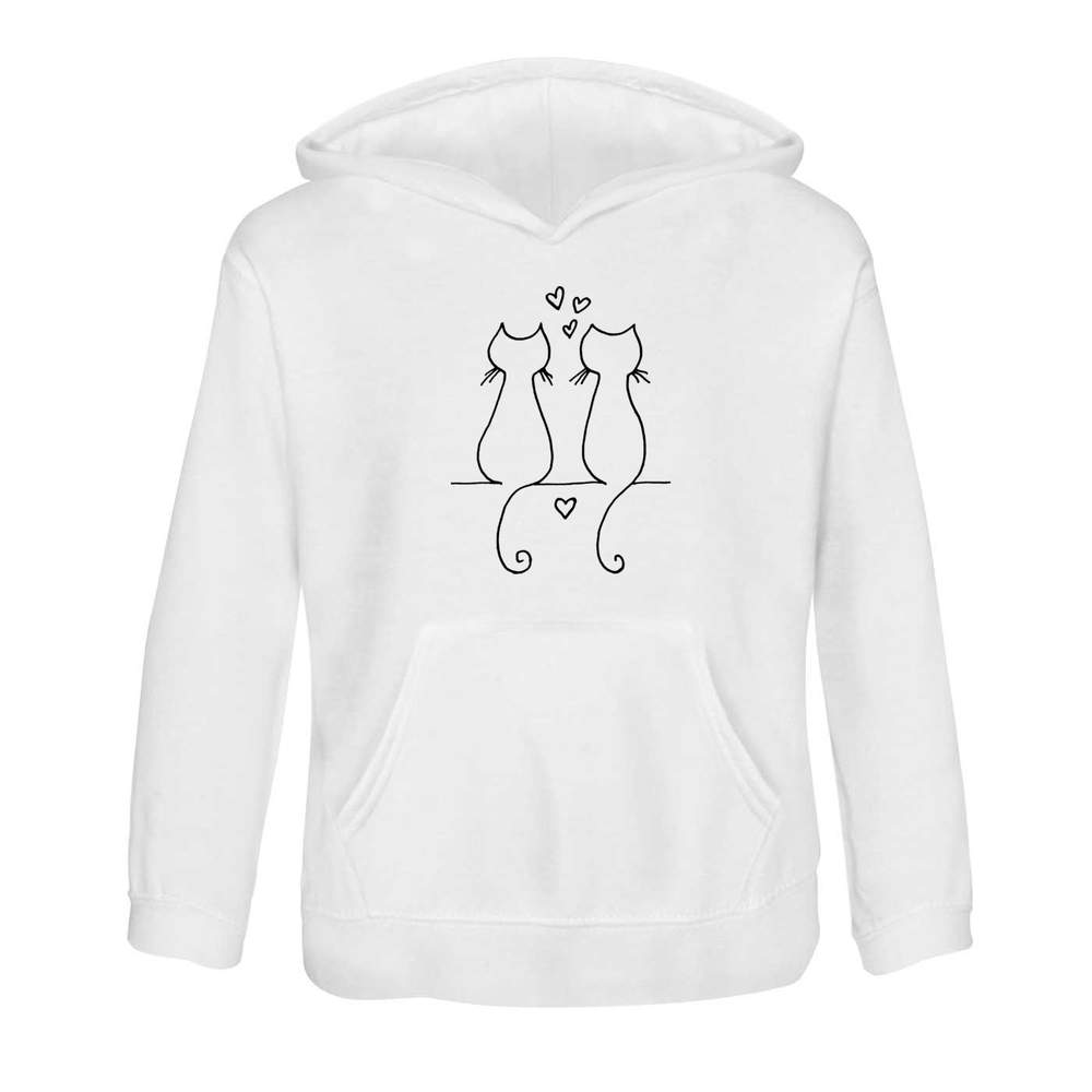 'Love Cats' Children's Hoodie / Hooded Sweater 12-13 Years (KO00077230)