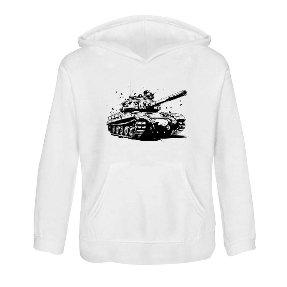 'Army tank' Children's Hoodie / Hooded Sweater 12-13 Years (KO00091104)
