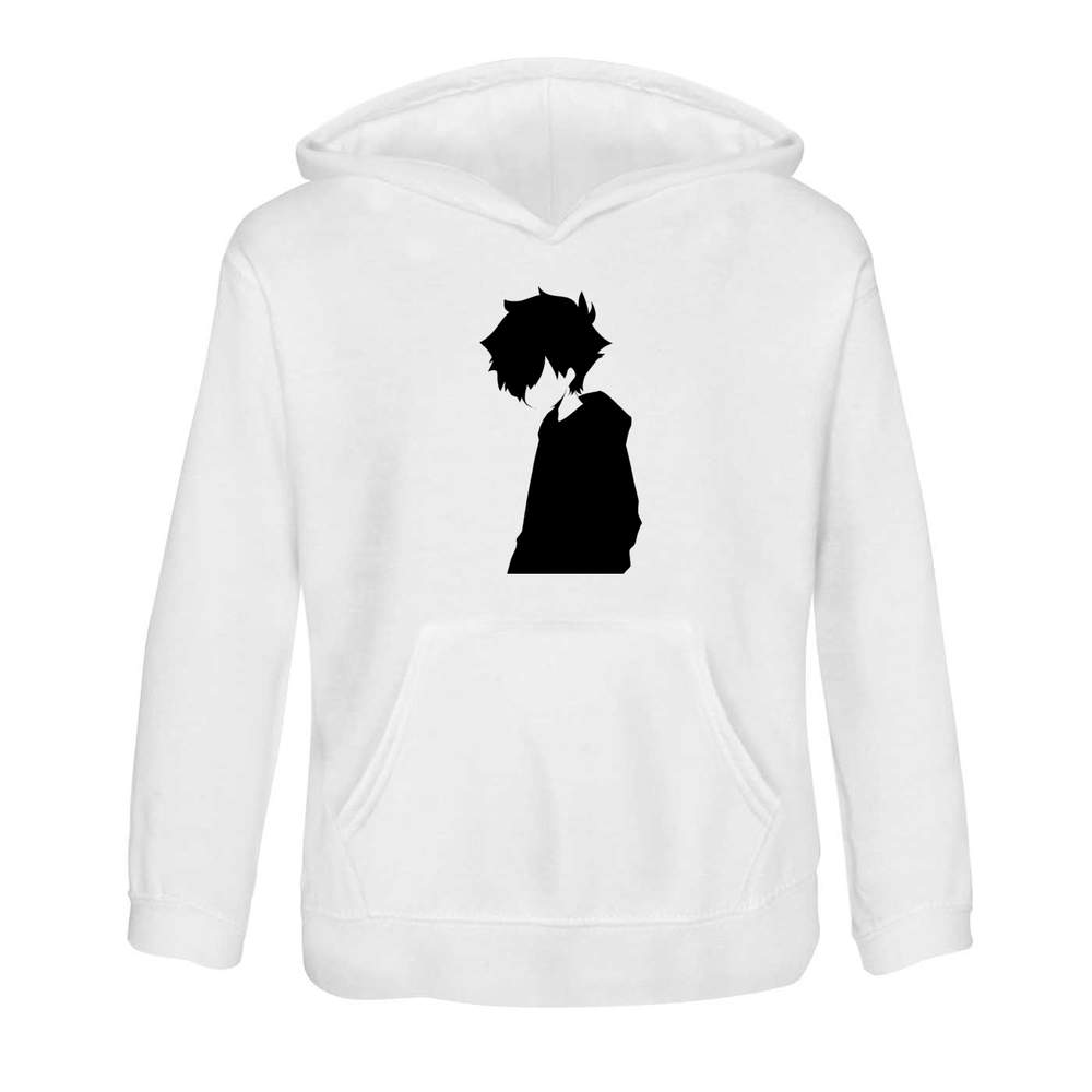 'Minimalist Emo Boy' Kids Hoodie - White, 12-13 Years - Childrens Hooded Sweatshirt / Jumper for School, Sports and Outdoors (KO00125752)