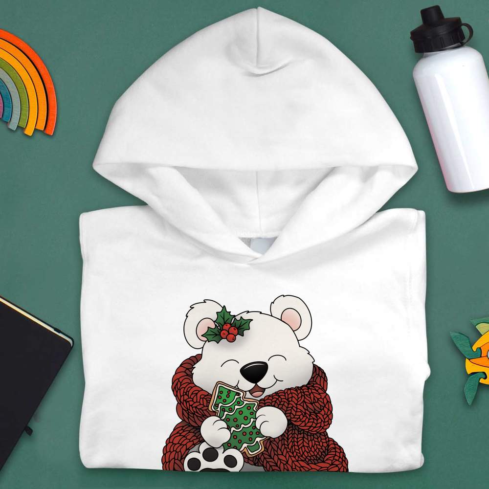 'Christmas Blanket Polar Bear' Children's Hoodie / Hooded Sweater (KO051215) - Picture 15 of 15