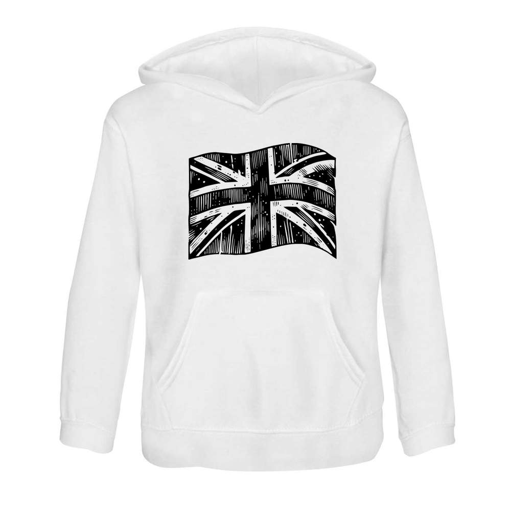 'Waving Union Jack Flag' Children's Hoodie / Hooded Sweater (KO051713) - Picture 13 of 15