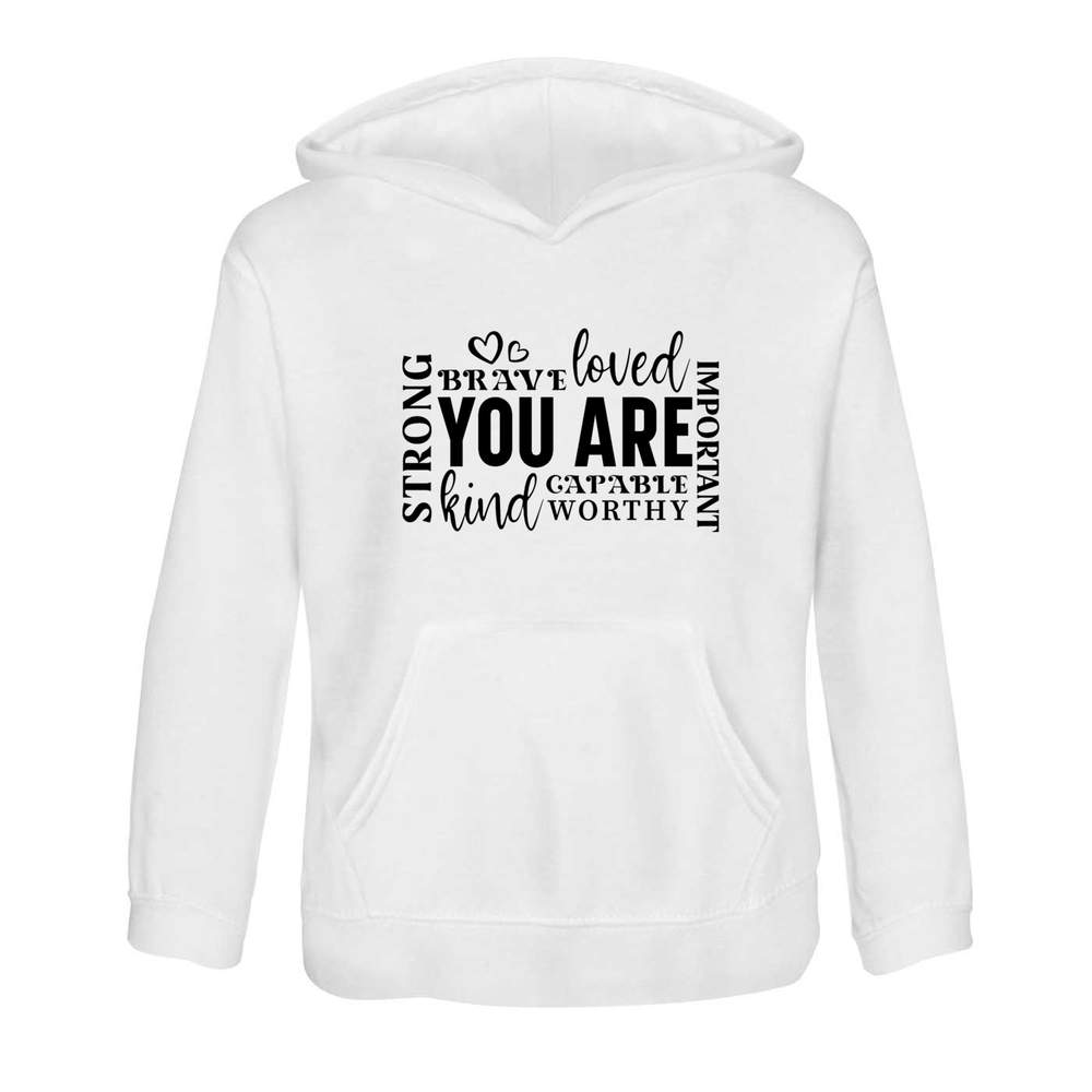'You Are Strong Brave Loved Motivational Quote' Children's Hoodie (KO051769) - Picture 13 of 15