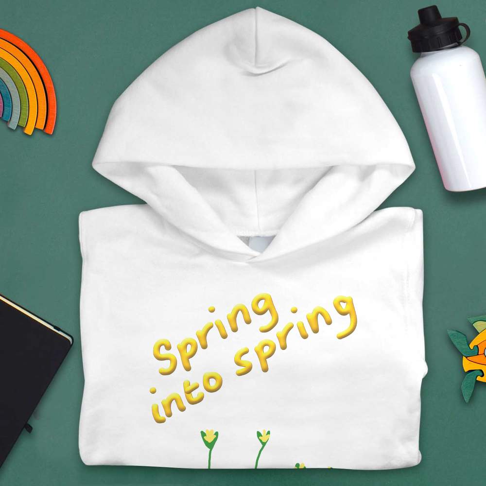 "Spring Into Spring" Kinder Hoodie / Kapuzenpullover (KO052974) - Bild 15 von 15