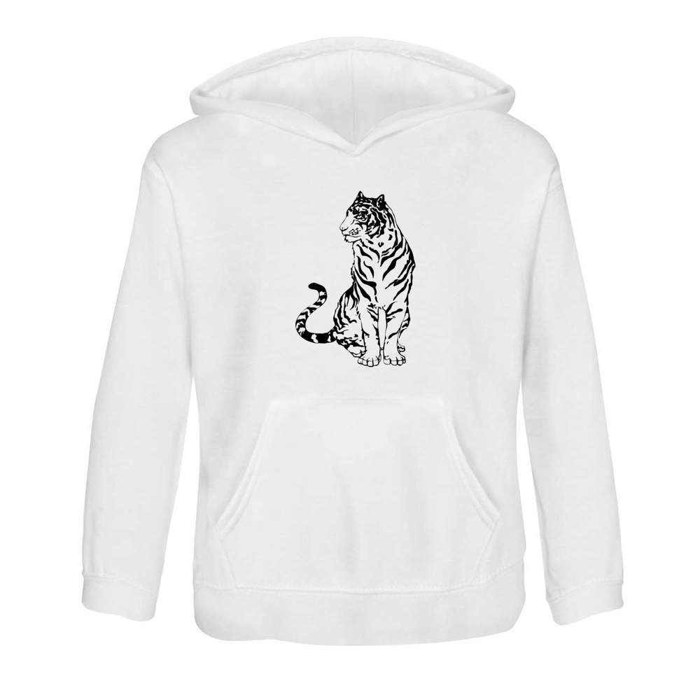 'Sitting Tiger' Children's Hoodie / Hooded Sweater (KO014747)