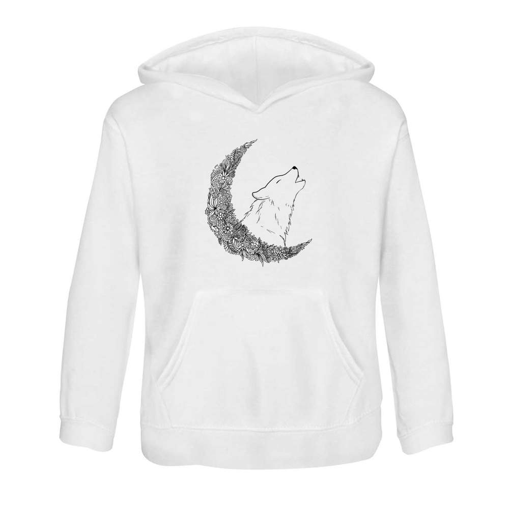 'Flower Moon Wolf' Children's Hoodie / Hooded Sweater (KO021550)