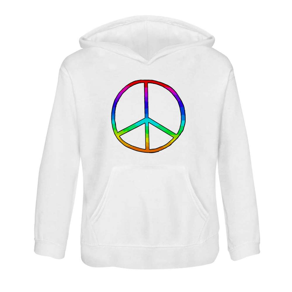 'Rainbow Peace Symbol' Children's Hoodie / Hooded Sweater (KO024899)