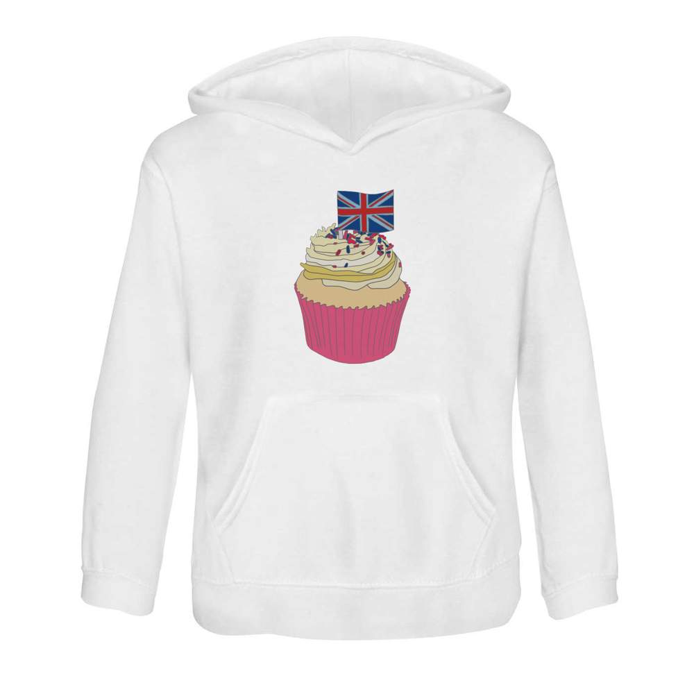 'Cupcake With Union Jack Flag ' Children's Hoodie / Hooded Sweater (KO035154)