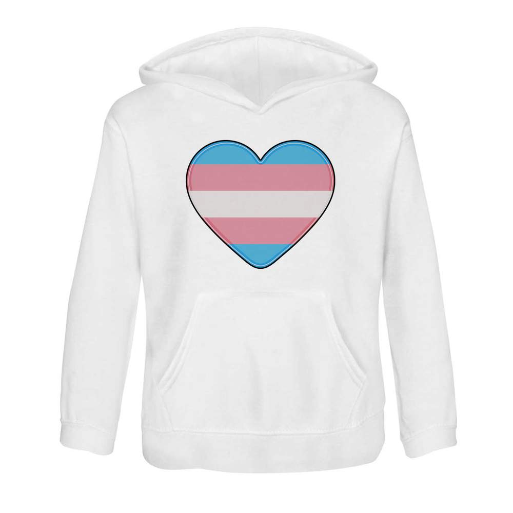 'Transgender Flag Heart' Children's Hoodie / Hooded Sweater 5-6 Years (KO00069005)