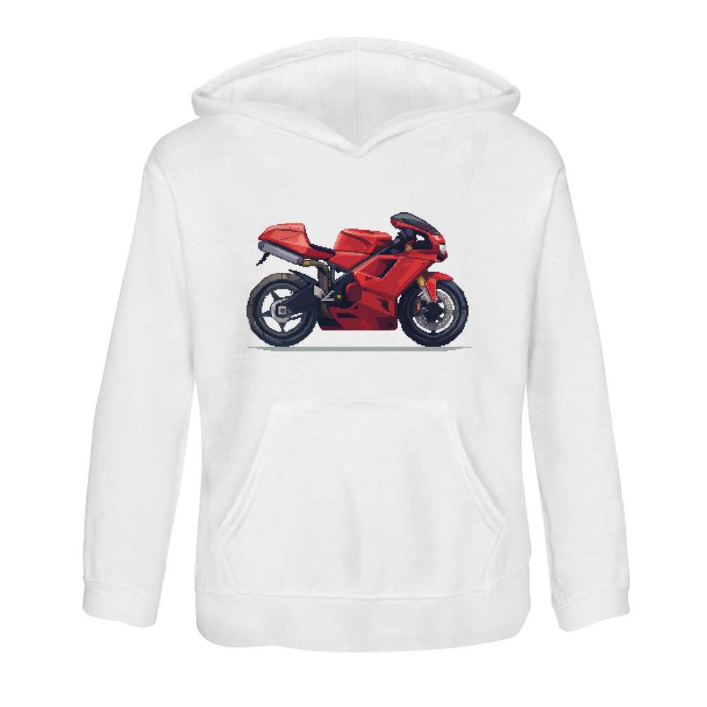 'Motorbike Pixel Art' Children's Hoodie / Hooded Sweater (KO045868)