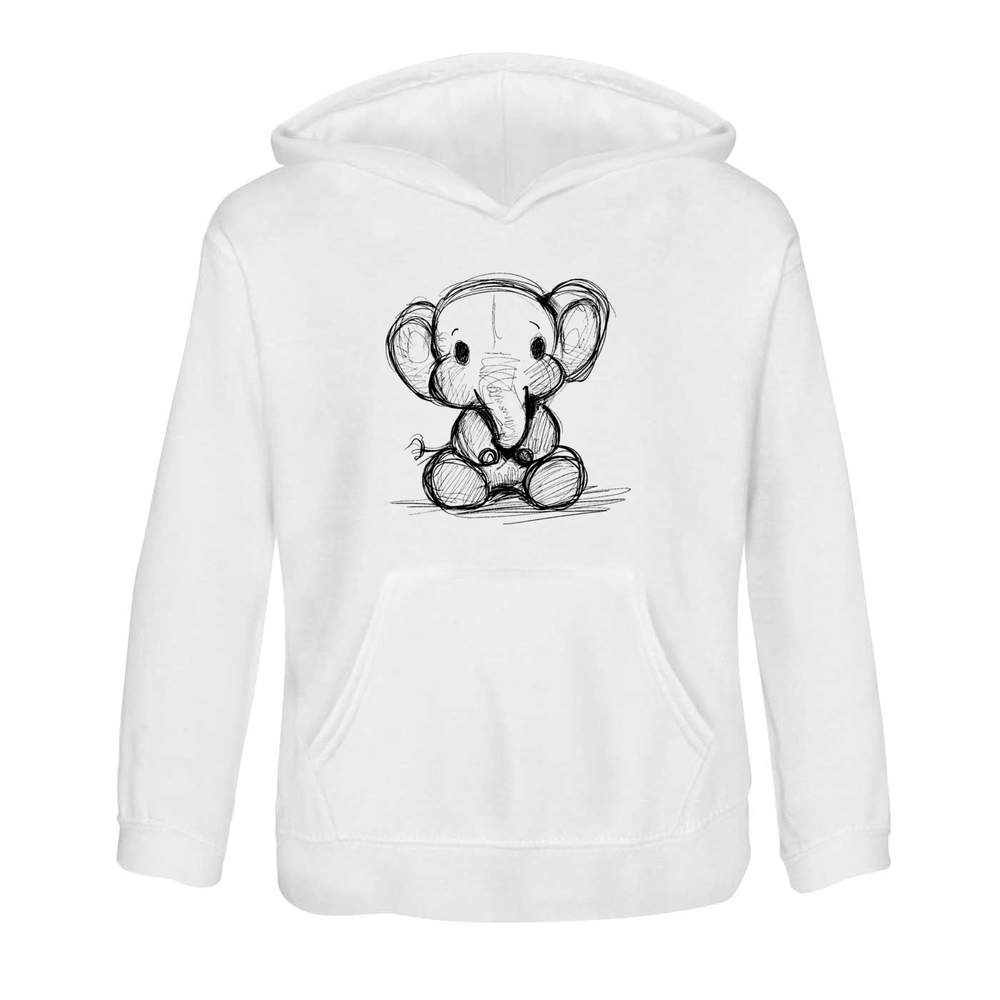 'Cute Sketchy Elephant' Children's Hoodie / Hooded Sweater (KO048829)