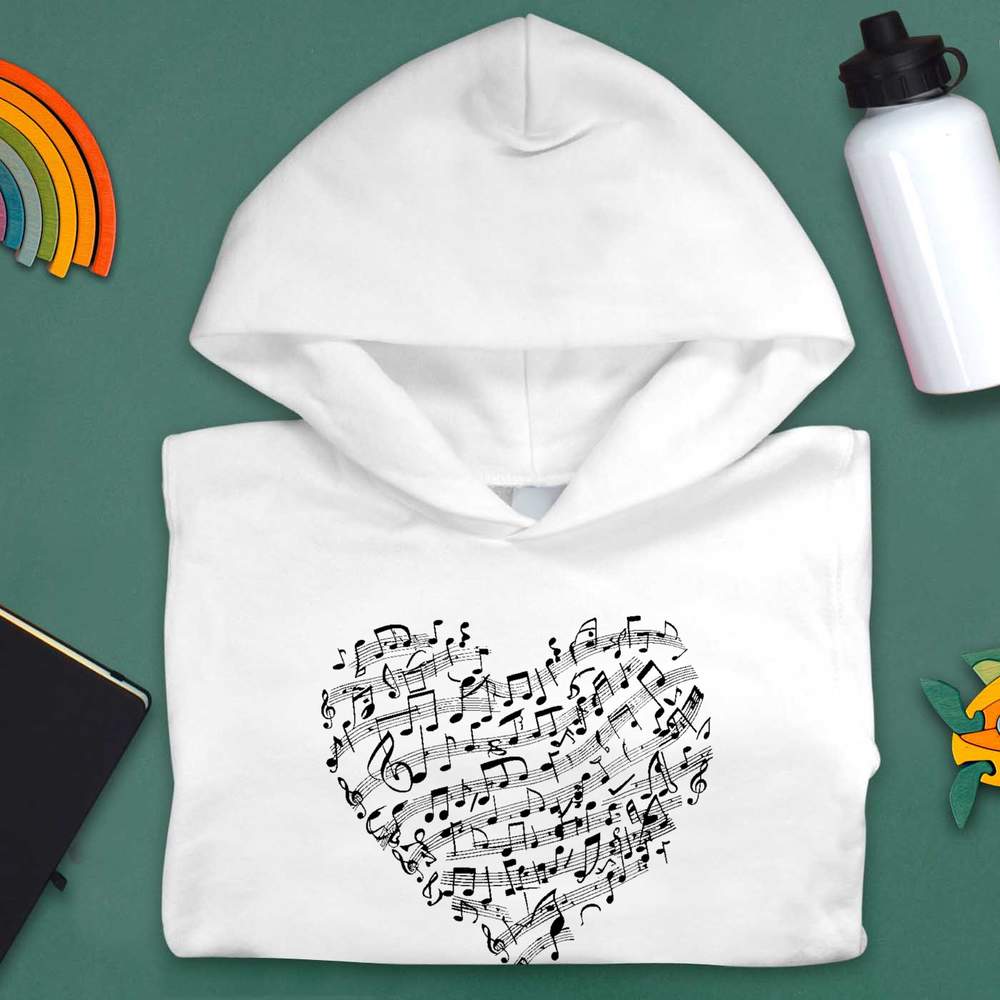 'Music Heart' Children's Hoodie / Hooded Sweater (KO048856) - Picture 6 of 15