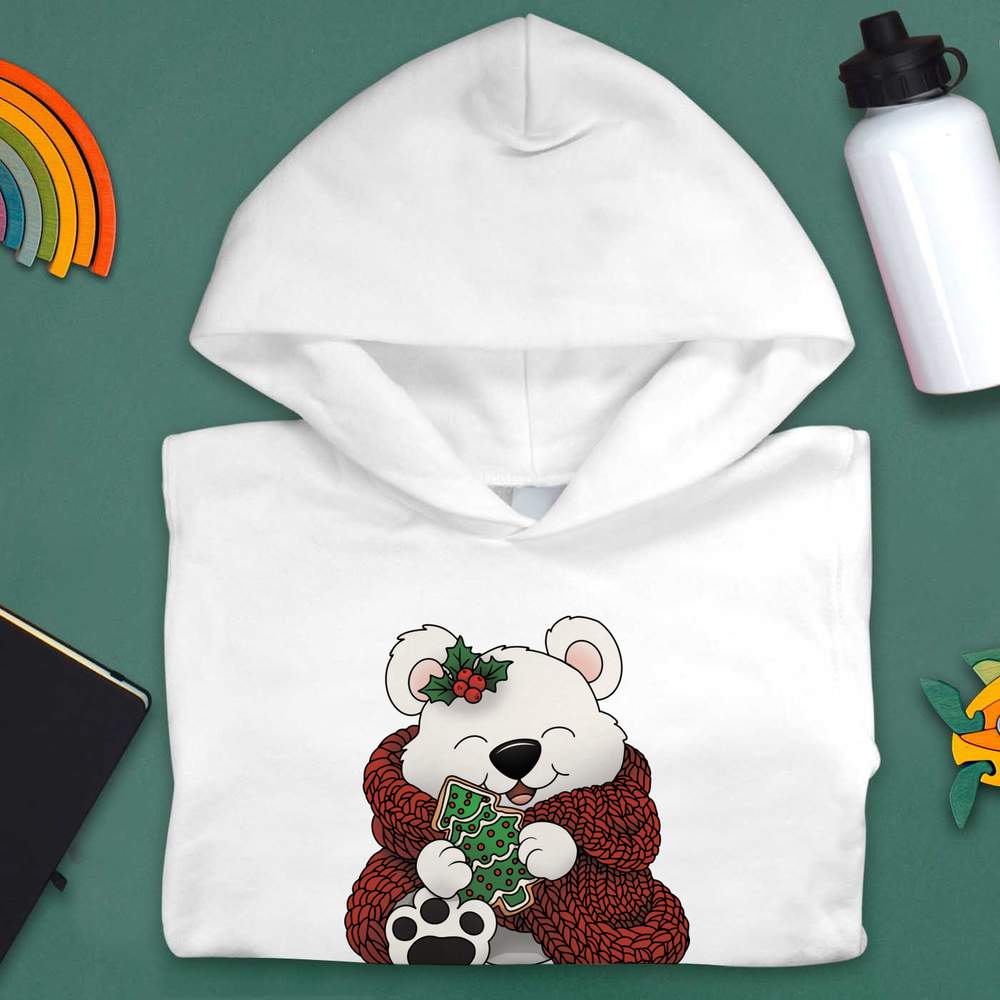 'Christmas Blanket Polar Bear' Children's Hoodie / Hooded Sweater (KO051215) - Picture 6 of 15