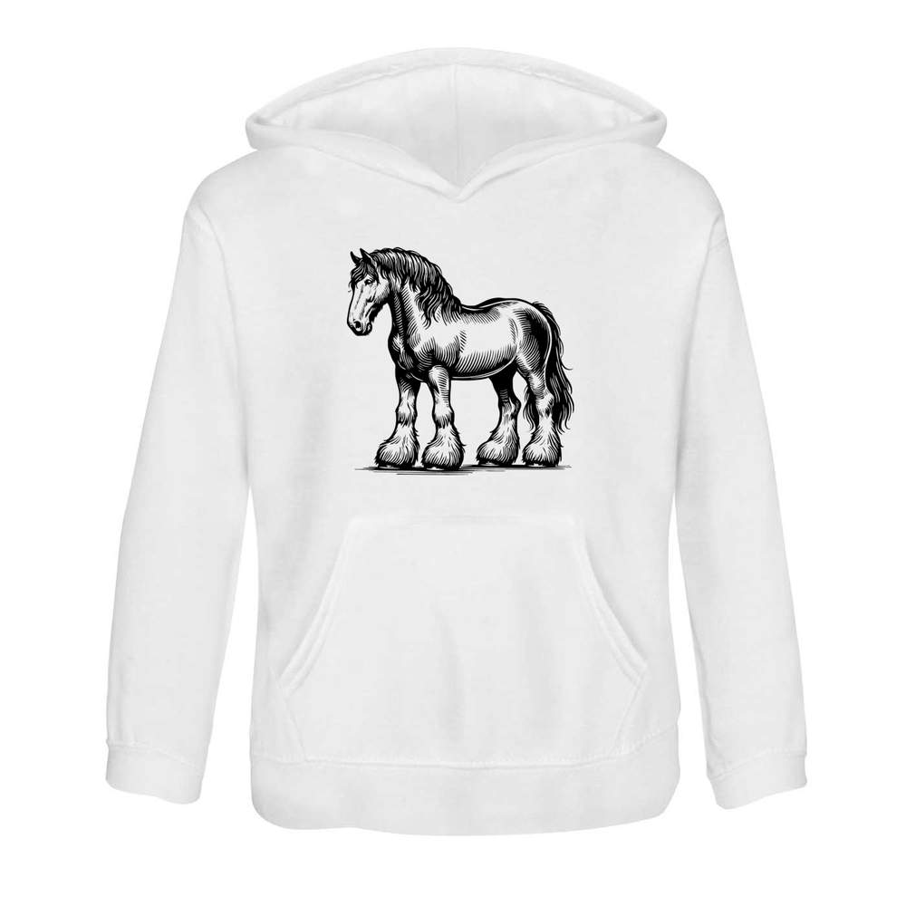 'Clydesdale Horse' Children's Hoodie / Hooded Sweater (KO051624)