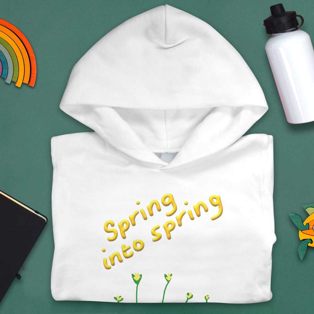 "Spring Into Spring" Kinder Hoodie / Kapuzenpullover (KO052974) - Bild 6 von 15