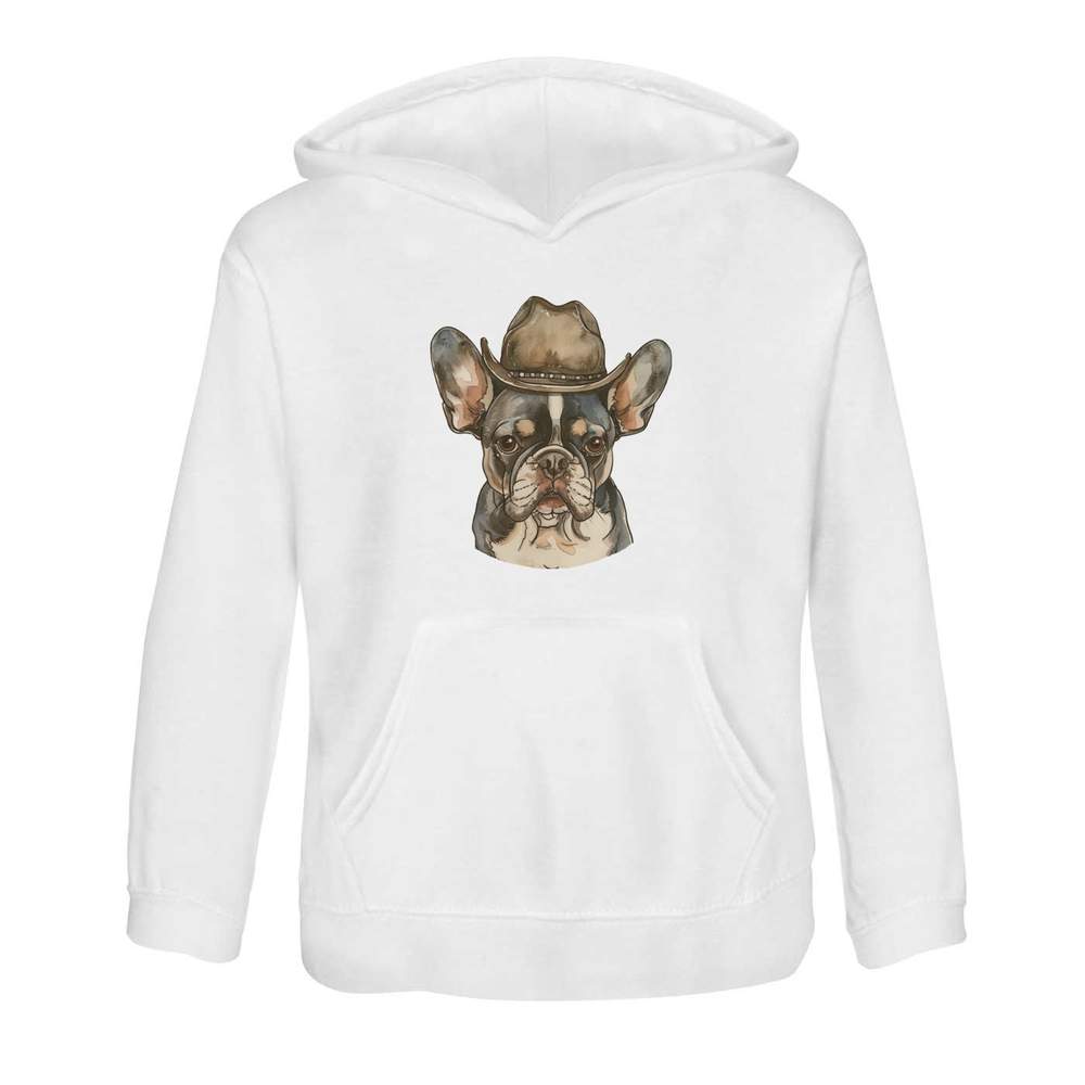 'French Bulldog Wearing Cowboy Hat' Children's Hoodie / Hooded Sweater (KO055036)