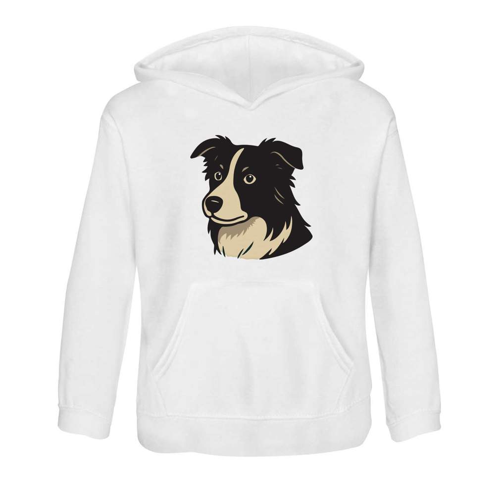 'Border Collie Head' Children's Hoodie / Hooded Sweater (KO055229)
