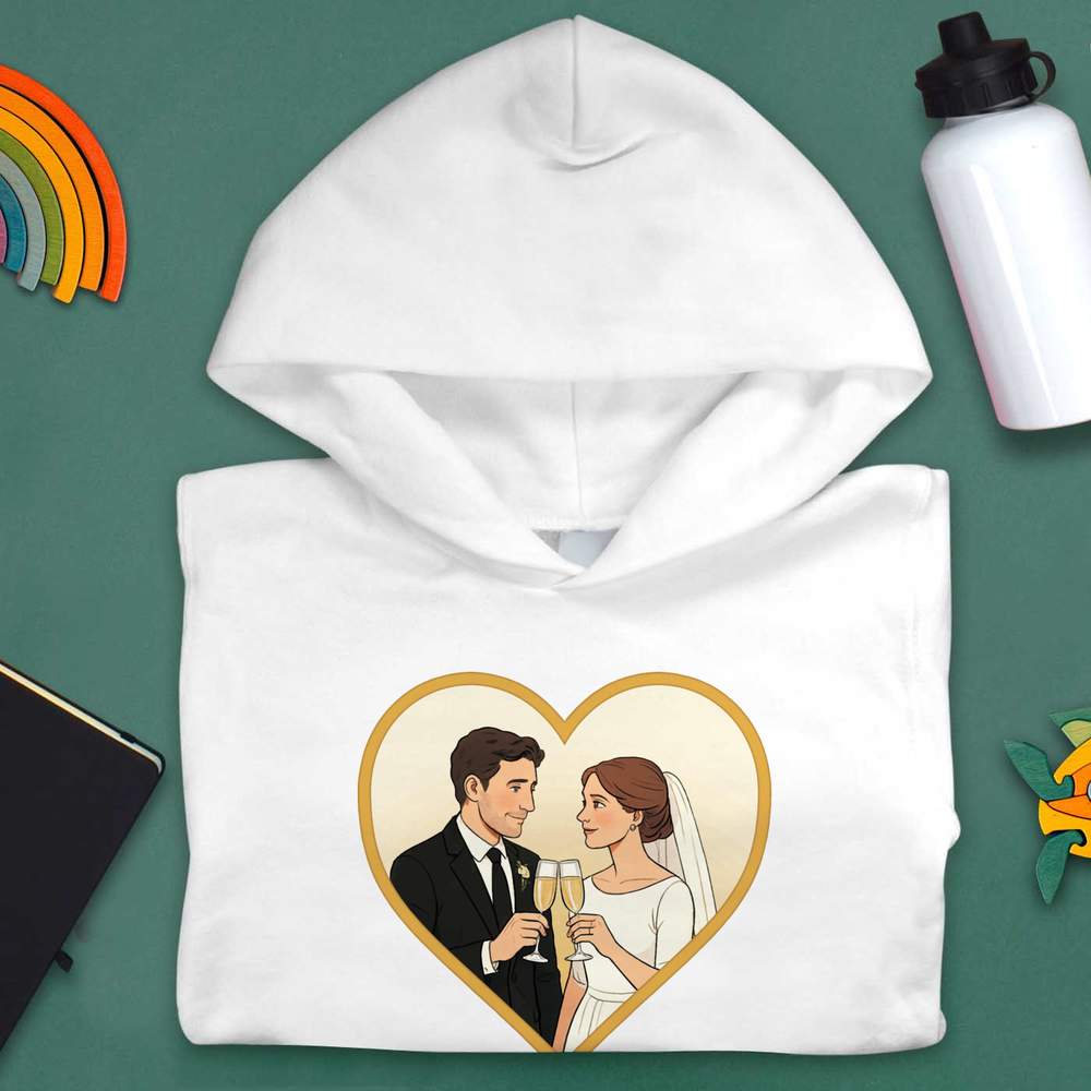 'Loved Up Bride & Groom' Children's Hoodie / Hooded Sweater (KO055830) - Picture 6 of 15