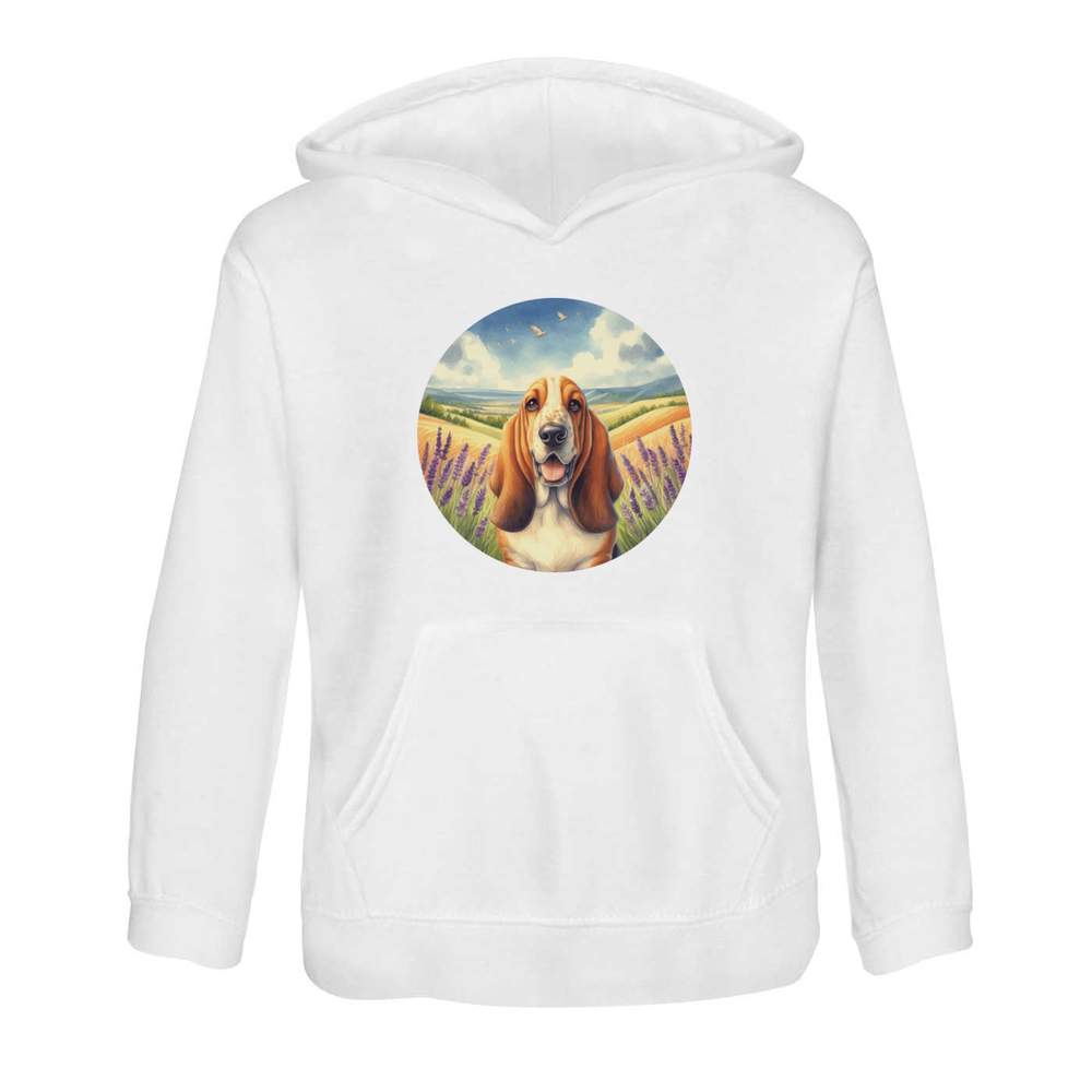 'Happy Bassett Hound' Children's Hoodie / Hooded Sweater (KO055950)