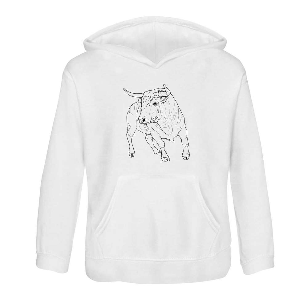 'Charging Bull' Children's Hoodie / Hooded Sweater 7-8 Years (KO00049818)