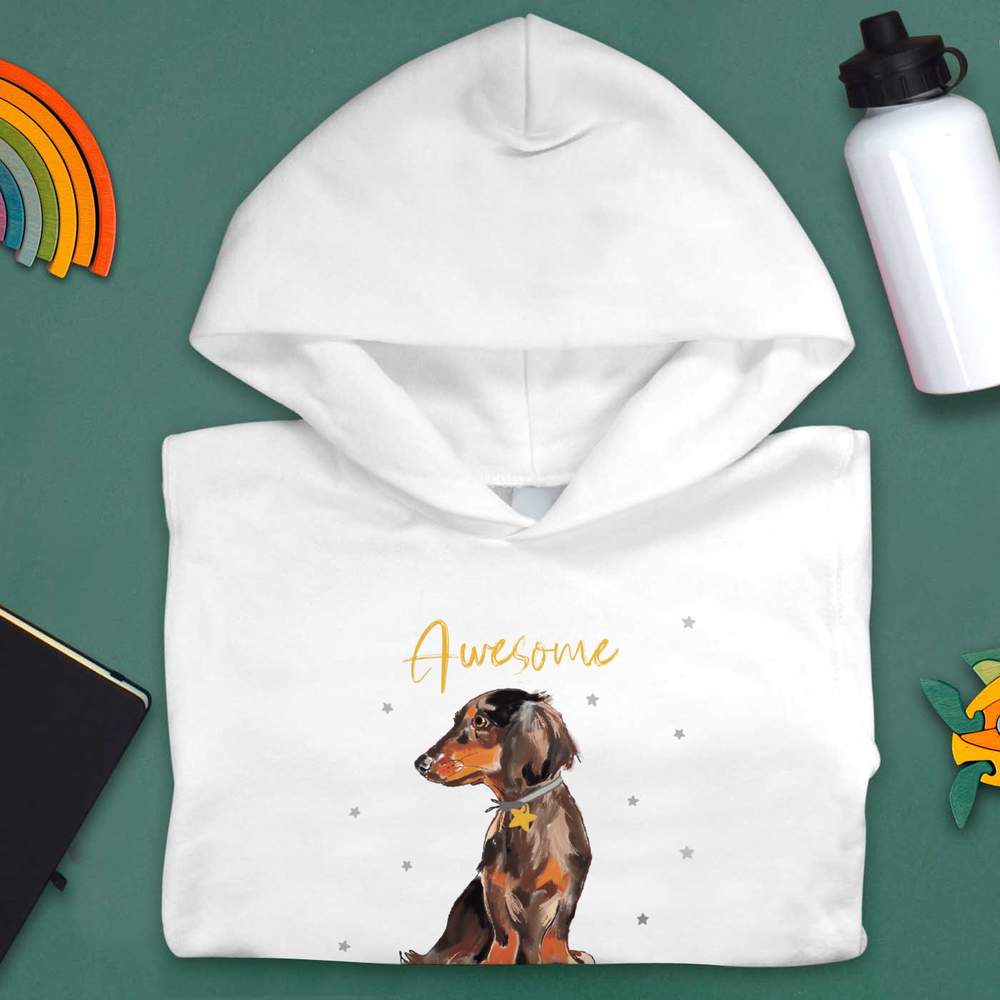 'Awesome Star Sausage Dog ' Children's Hoodie / Hooded Sweater (KO038580) - Picture 9 of 15