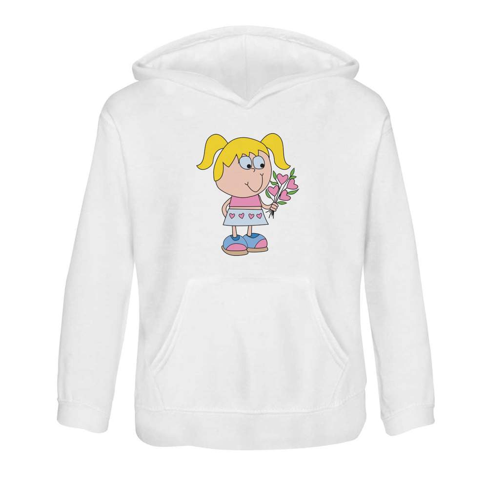 'Little girl with flowers' Children's Hoodie / Hooded Sweater (KO041877)