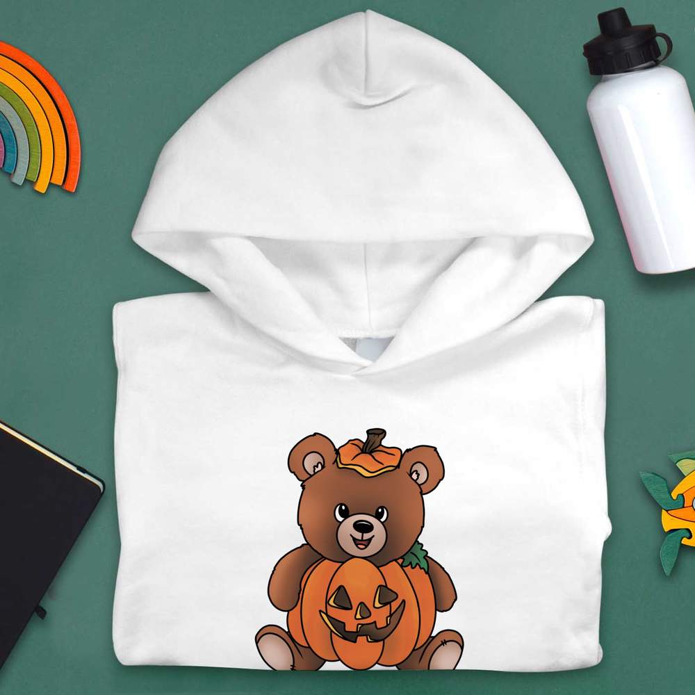 'Pumpkin Bear' Children's Hoodie / Hooded Sweater (KO049200) - Picture 9 of 15