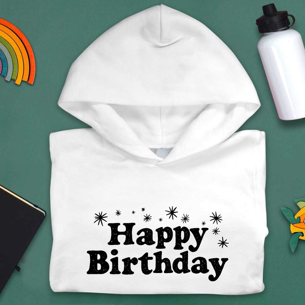 'Happy Birthday with Stars' Children's Hoodie / Hooded Sweater (KO050792) - Picture 9 of 15