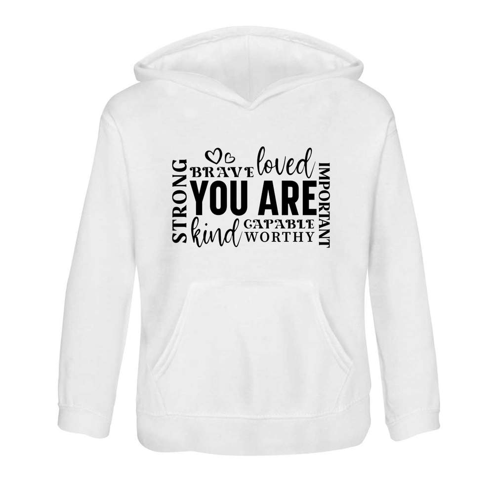'You Are Strong Brave Loved Motivational Quote' Children's Hoodie (KO051769) - Picture 7 of 15