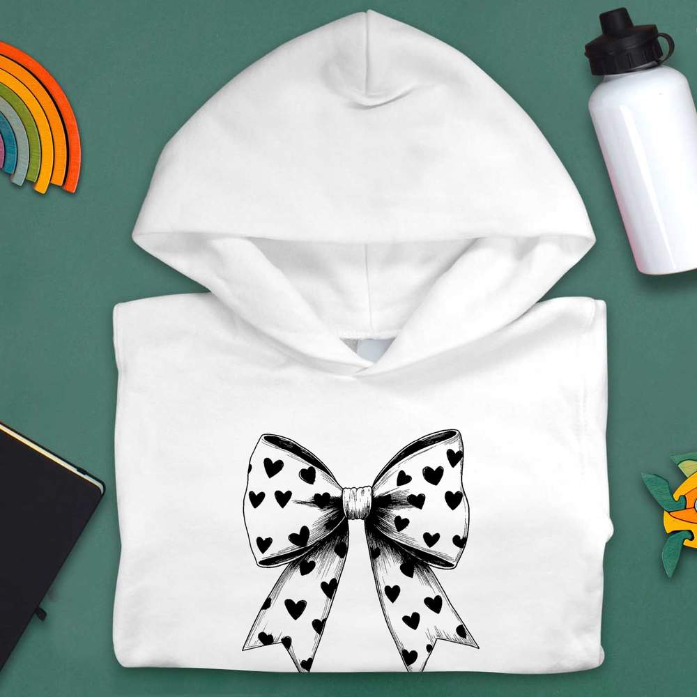 'Coquette Bow with Hearts' Children's Hoodie / Hooded Sweater (KO052334) - Picture 9 of 15