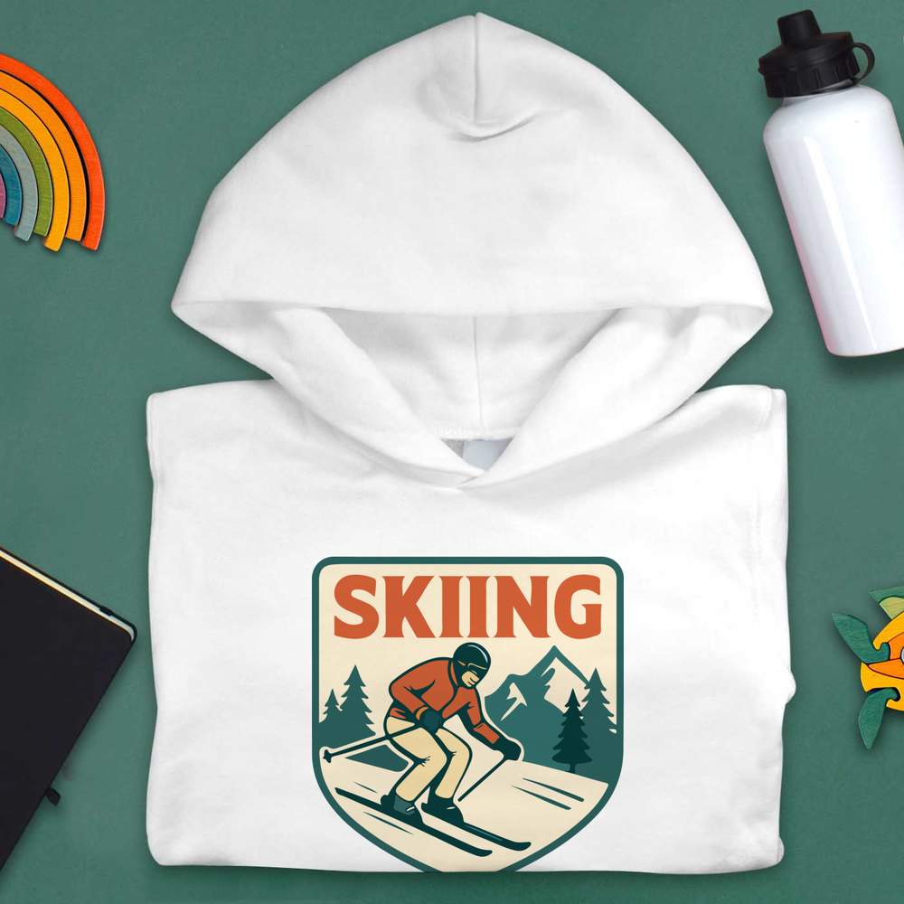 'Skiing Emblem Mountains' Children's Hoodie / Hooded Sweater (KO055349) - Picture 9 of 15