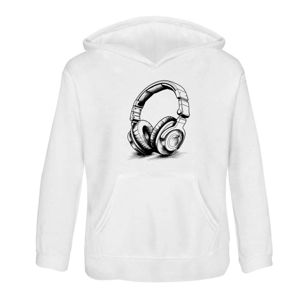 'Headphones' Children's Hoodie / Hooded Sweater 9-11 Years (KO00094715)