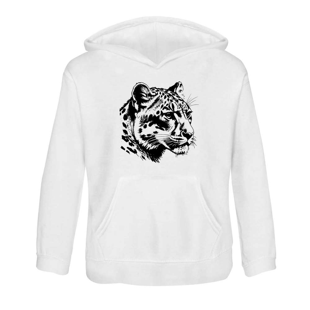'Snow Leopard' Children's Hoodie / Hooded Sweater 9-11 Years (KO00111427)