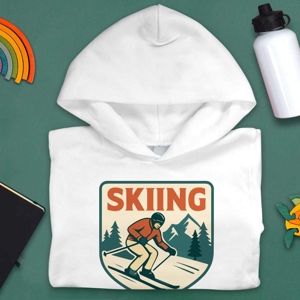 'Skiing Emblem Mountains' Children's Hoodie / Hooded Sweater (KO055349) - Picture 12 of 15