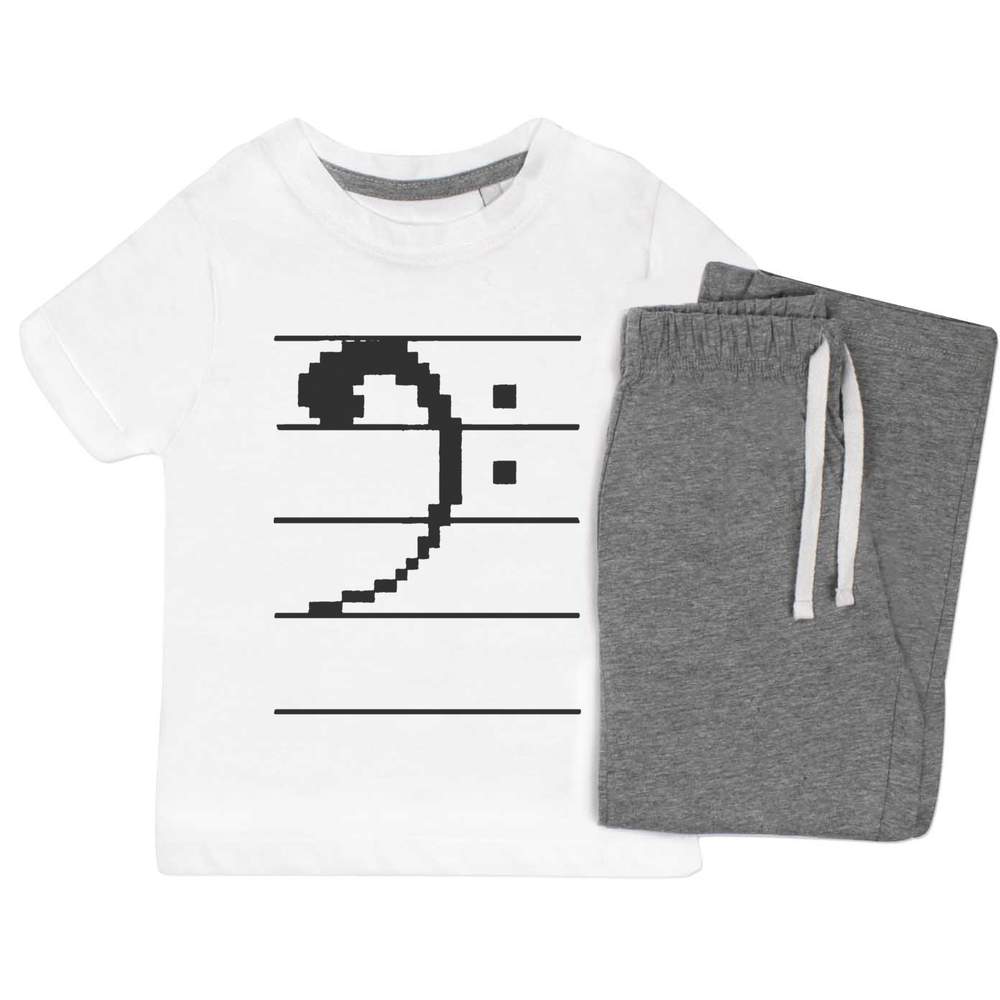 'Pixel Bass Clef' Kids Nightwear / Pyjama Set (KP016154)