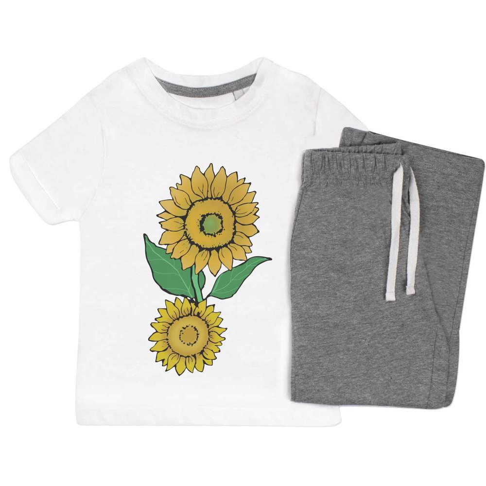wholesale 'Sunflowers' Kids Nightwear Pyjama KP027047 Ranking TOP3 Set