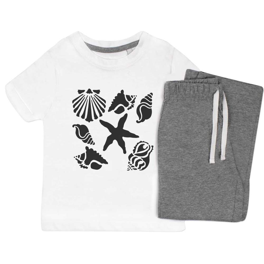 'Sea Shells & Starfish' Kids Nightwear / Pyjama Set (KP048660) - Picture 3 of 10
