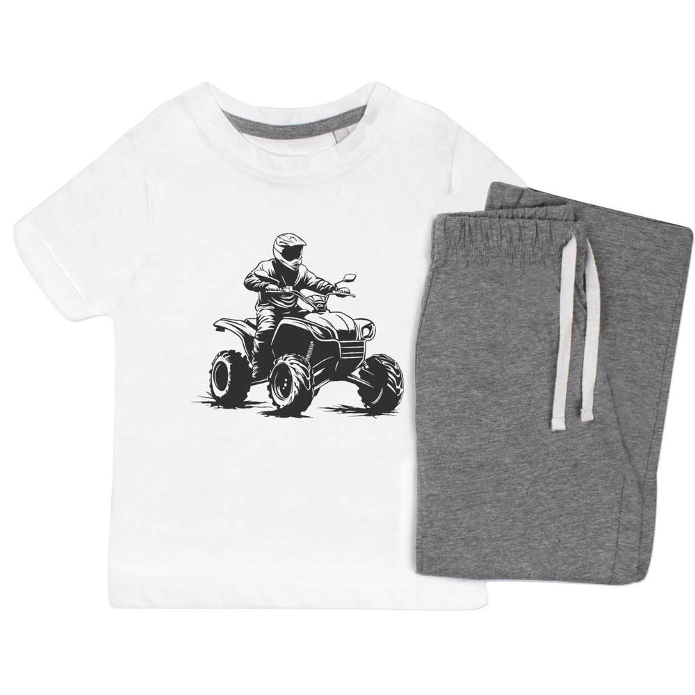 'Rider on Quad Bike' Kids Nightwear / Pyjama Set (KP049498) - Picture 3 of 10