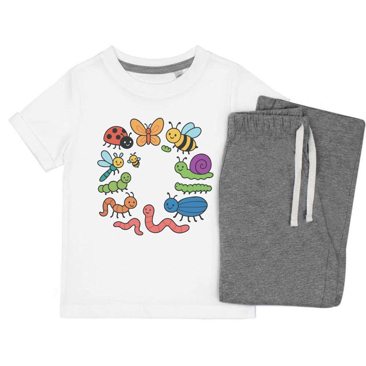 'Adorable Insects' Kids Cotton Pyjama Set - Children's Nightwear / Sleepwear for Boys and Girls (KP054581)