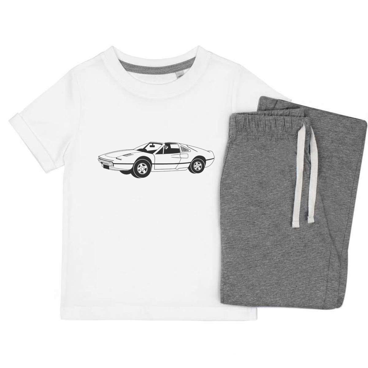 'Luxury Sportscar' Kids Cotton Pyjama Set - Children's Nightwear / Sleepwear for Boys and Girls (KP058128)