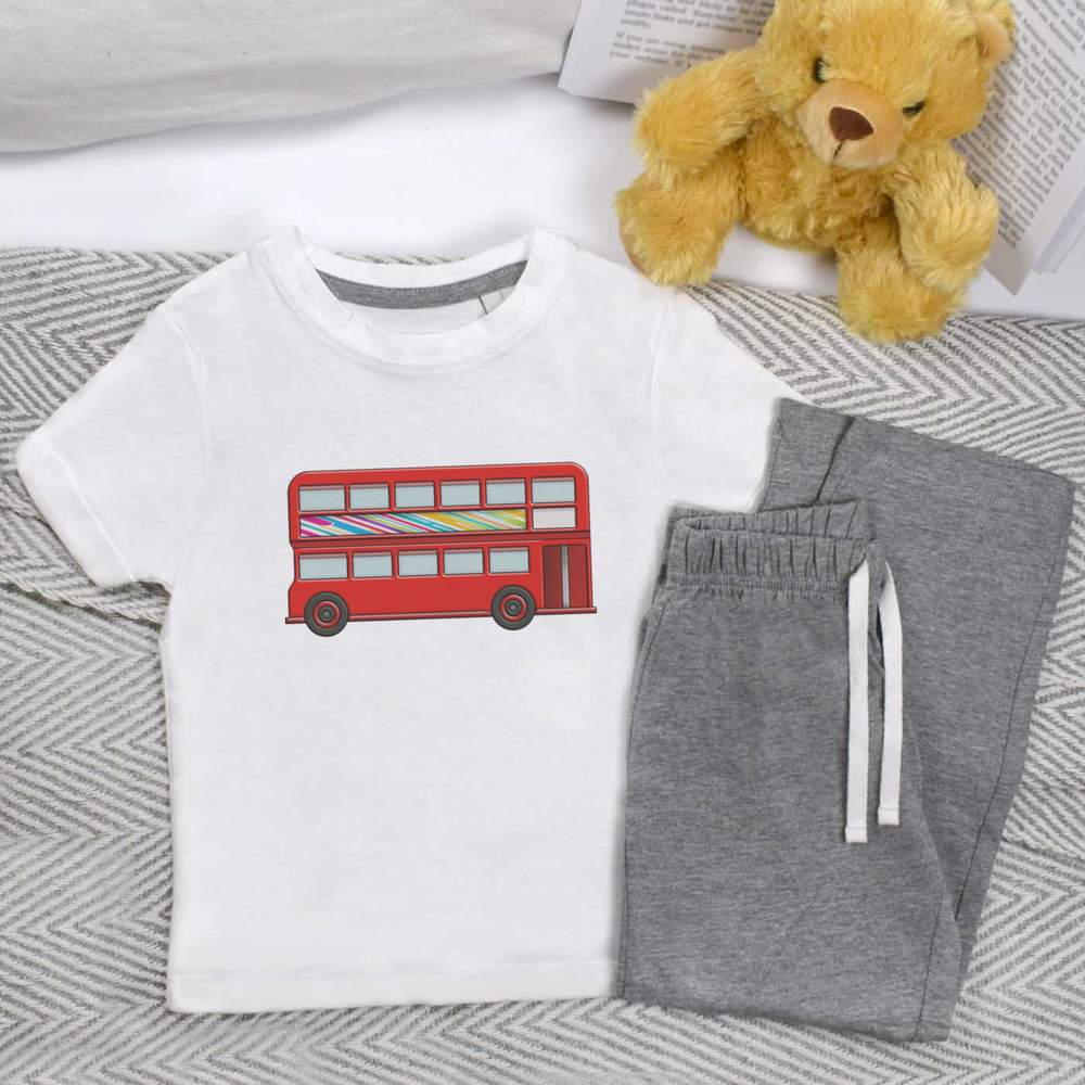 'London Bus' Kids Nightwear / Pyjama Set (KP024800) - Picture 4 of 10