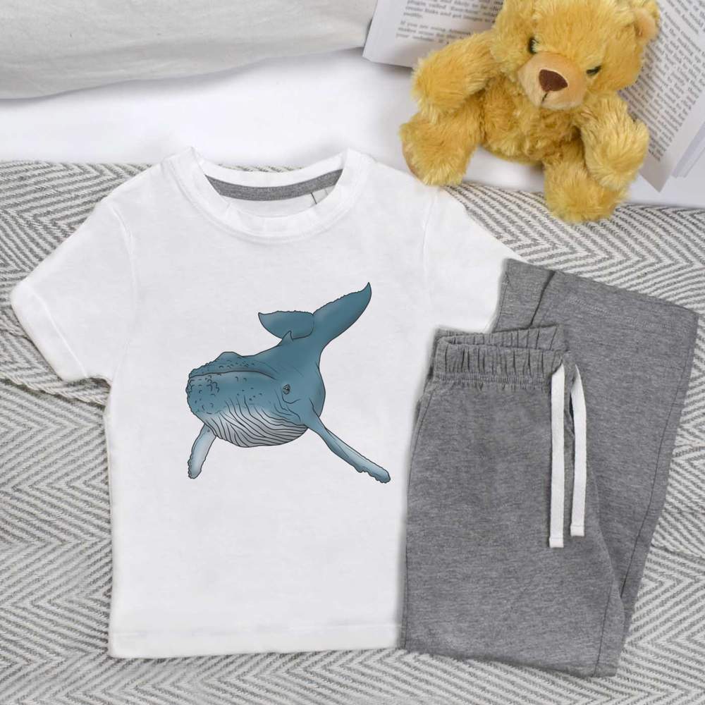 'Humpback Whale' Kids Nightwear / Pyjama Set (KP034849) - Picture 4 of 10