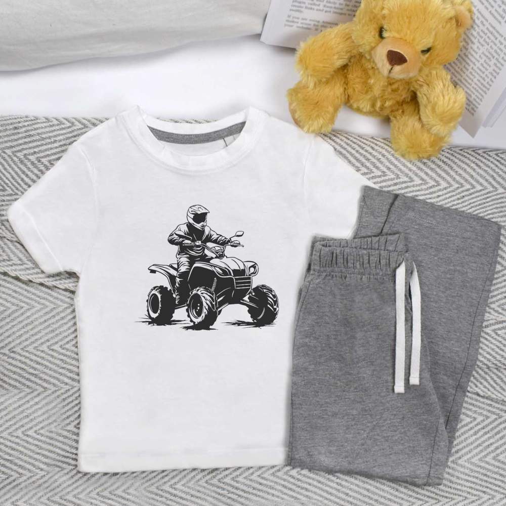 'Rider on Quad Bike' Kids Nightwear / Pyjama Set (KP049498) - Picture 4 of 10