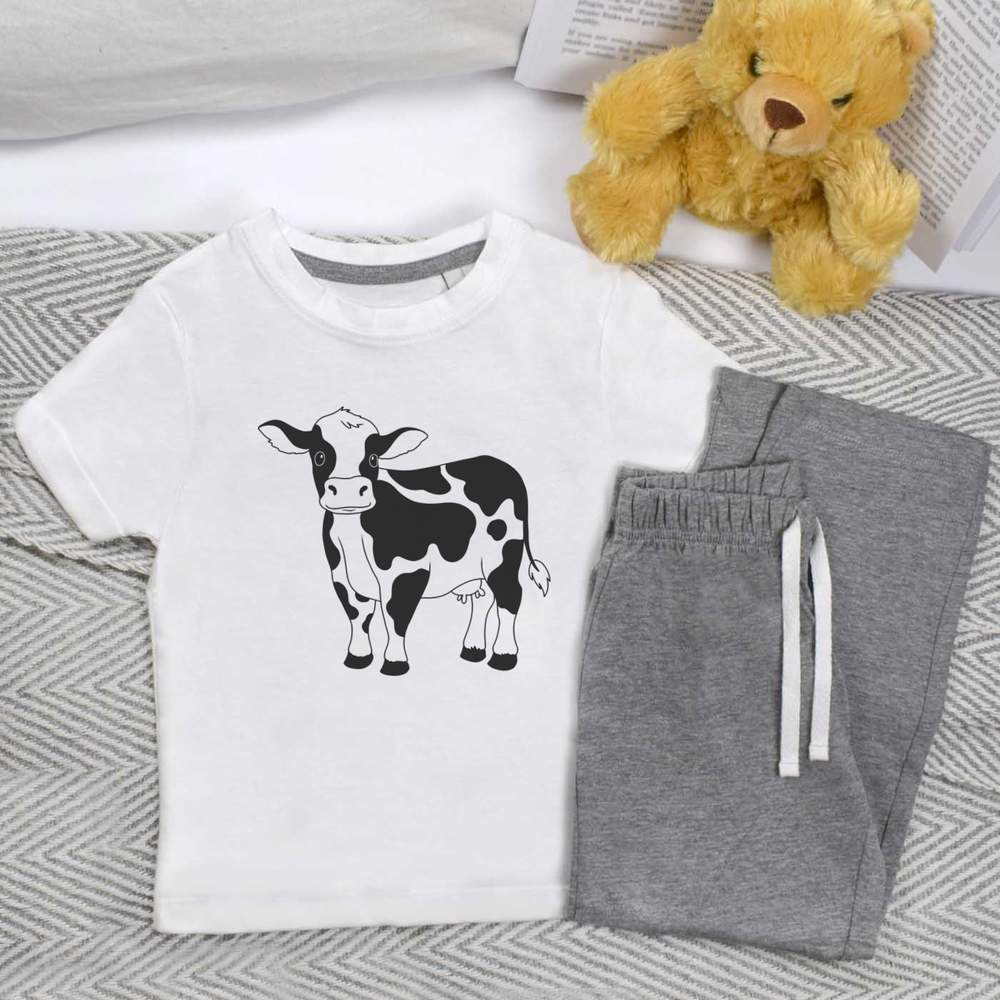 'Cute Dairy Cow' Kids Nightwear / Pyjama Set (KP051447) - Picture 4 of 10