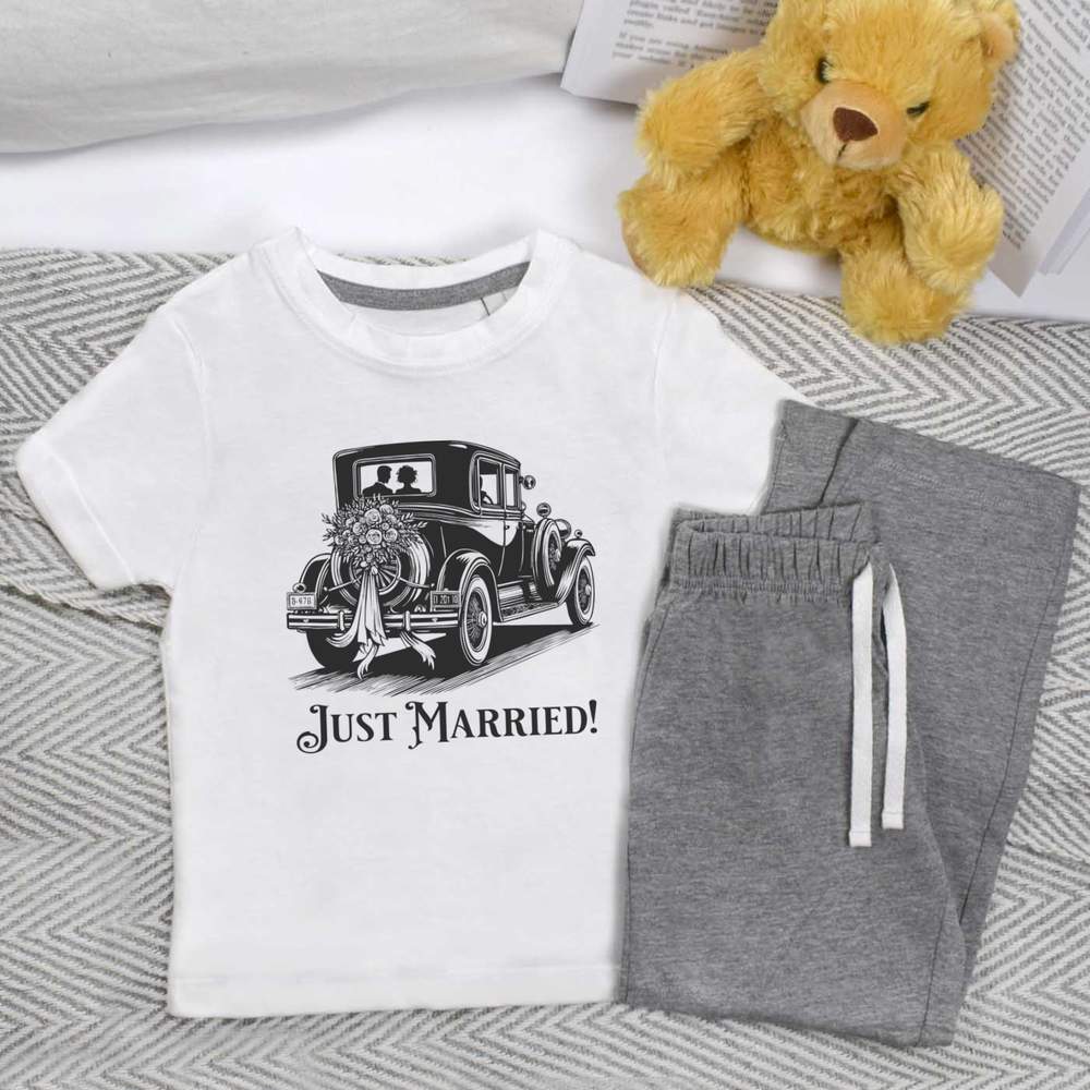'Vintage Wedding Car' Kids Nightwear / Pyjama Set (KP053818) - Picture 4 of 10