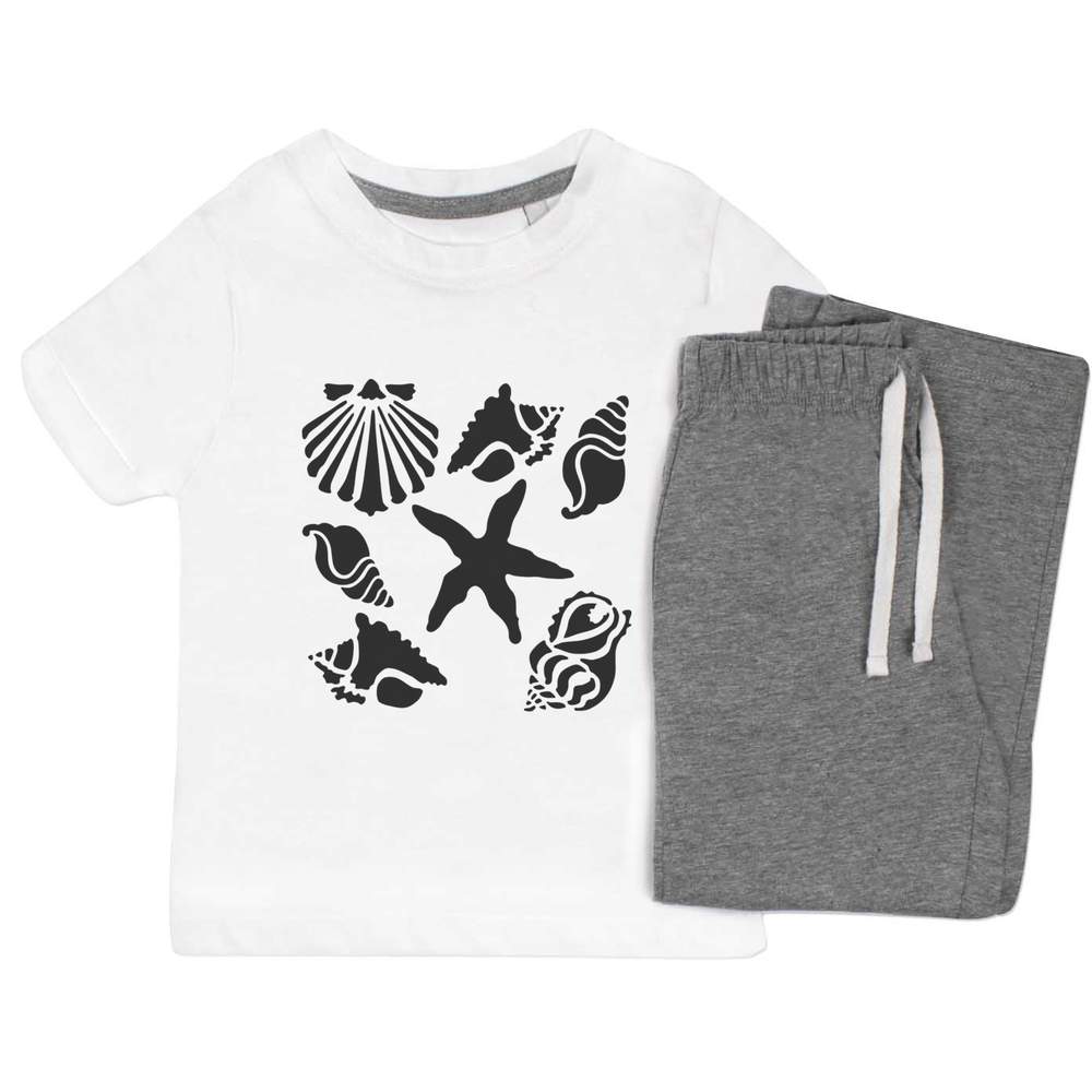'Sea Shells & Starfish' Kids Nightwear / Pyjama Set (KP048660) - Picture 5 of 10