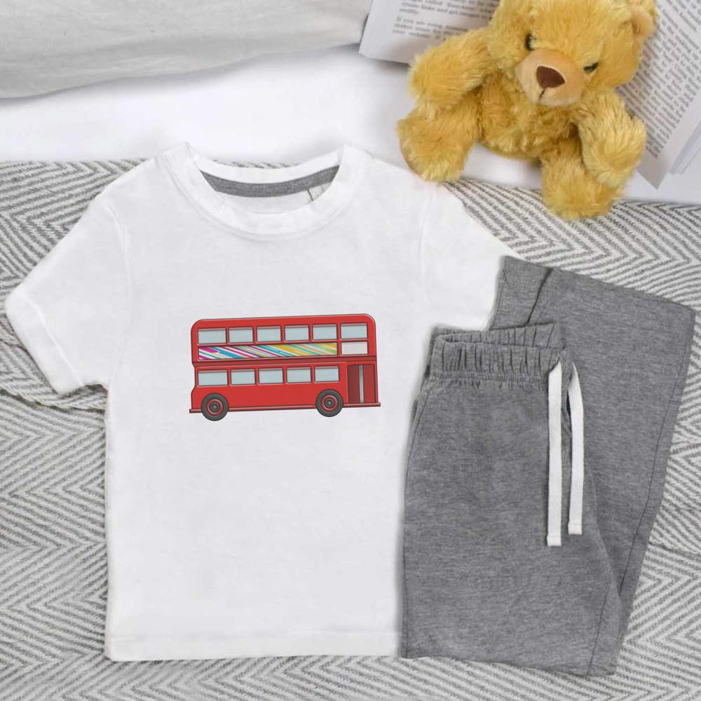'London Bus' Kids Nightwear / Pyjama Set (KP024800) - Picture 6 of 10