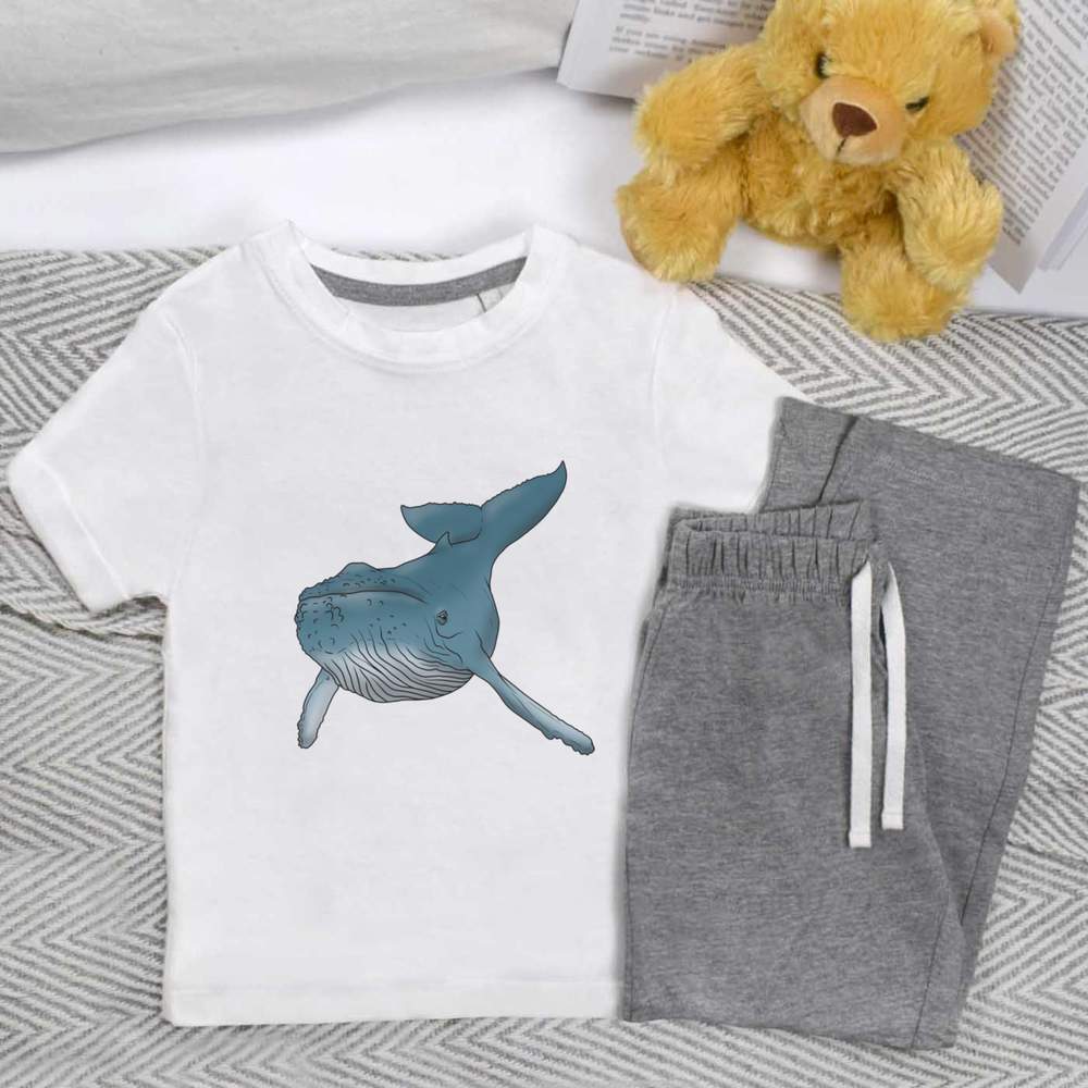'Humpback Whale' Kids Nightwear / Pyjama Set (KP034849) - Picture 6 of 10