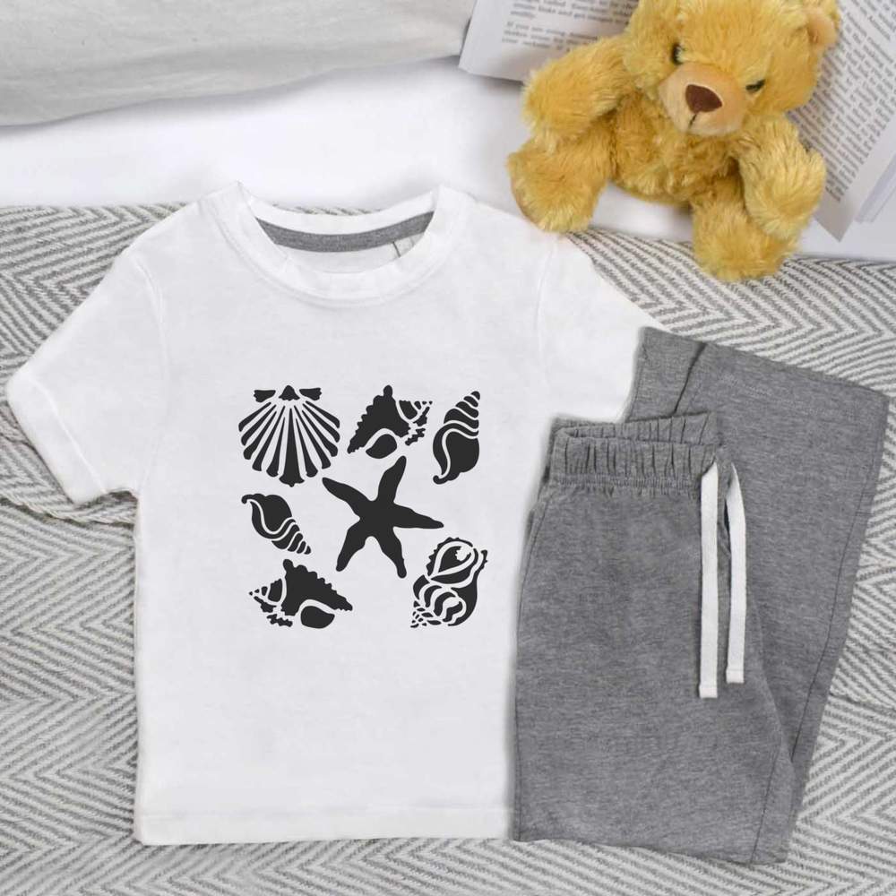 'Sea Shells & Starfish' Kids Nightwear / Pyjama Set (KP048660) - Picture 6 of 10