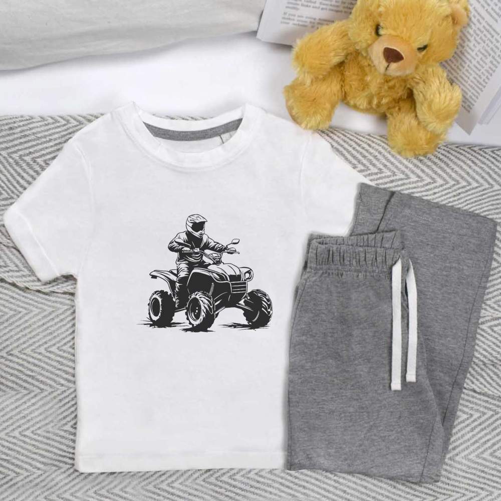 'Rider on Quad Bike' Kids Nightwear / Pyjama Set (KP049498) - Picture 6 of 10