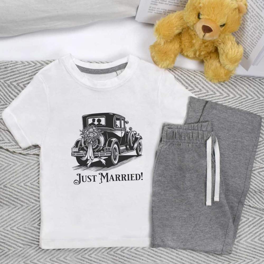 'Vintage Wedding Car' Kids Nightwear / Pyjama Set (KP053818) - Picture 6 of 10